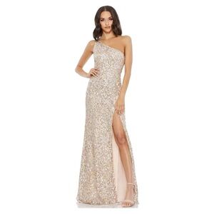 NEW Mac Duggal 10729 Sequin One Shoulder Gown Embellishments